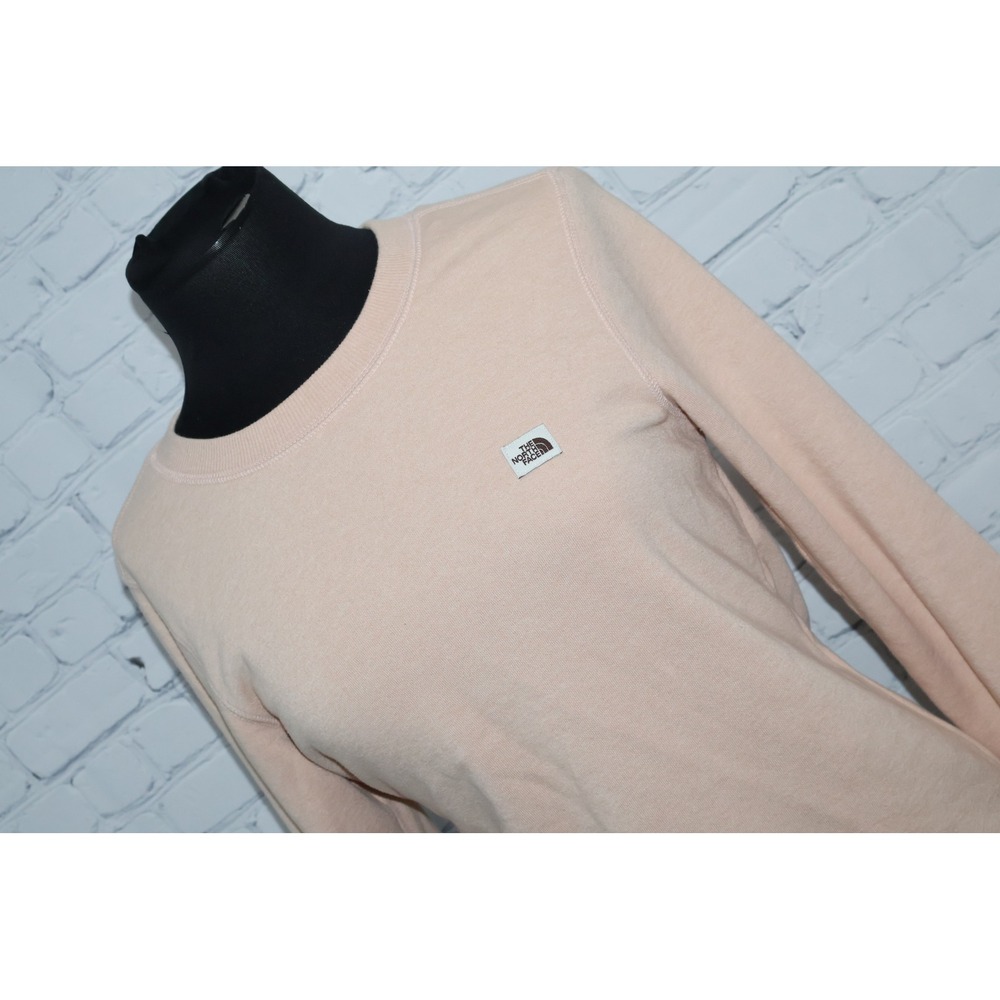 The North Face Sweatshirt Womens Small Pink Heritage Patch Crew Neck Pullover